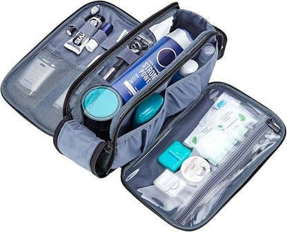 ZEEMO Travel Toiletry Bag for Men, Medium Water-Resistant Double-Sided Full-Open Dopp Kit, Versatile Organizer for Shower and Hygiene Accessories, Bathroom Essentials, Cosmetics, Green