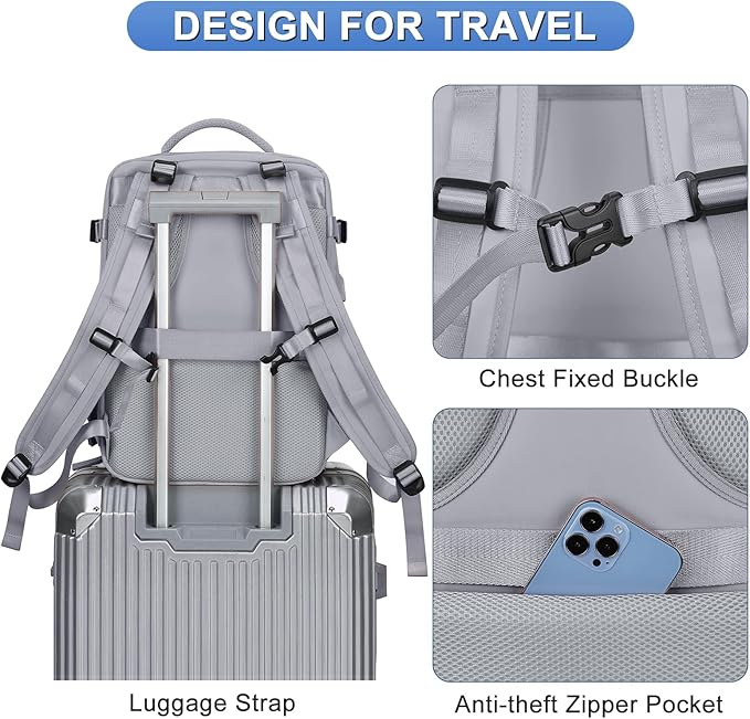 Personal Item Travel Backpack For Women Men Airline Approved Carry On Backpack Flight Approved Waterproof Sports Luggage Backpack Casual Daypack Small Hiking Backpack