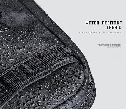 Gymreapers Travel Small Crossbody Bags for Men & Women with Hidden Pocket - Waterproof Crosssbody Fanny Pack for Men with Adjustable Shoulder Sling Belt for Traveling, Running & Hiking (Gunmetal)