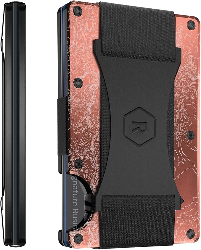 The Ridge Wallets for Men - Slim Minimalist, Front Pocket, RFID - Card Holder Wallets (The Narrows Topographic)