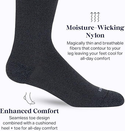 Comrad Nylon Knee High Socks - 15-20mmHg Graduated Compression Socks - Soft & Breathable Support Unisex Socks