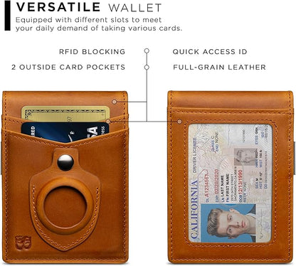 SERMAN BRANDS Money Clip Wallet - Mens Wallets slim Front Pocket RFID Blocking Card Holder Minimalist Mini Bifold