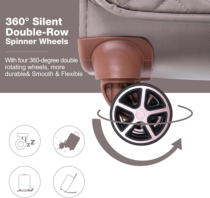 Travelhouse Luggage Set, Softside Suitcase 4-Piece (16/20/24/28), Expandable Lightweight Luggage Sets with Duffel Travel Bag,Suitcase with Double Spinner Wheels