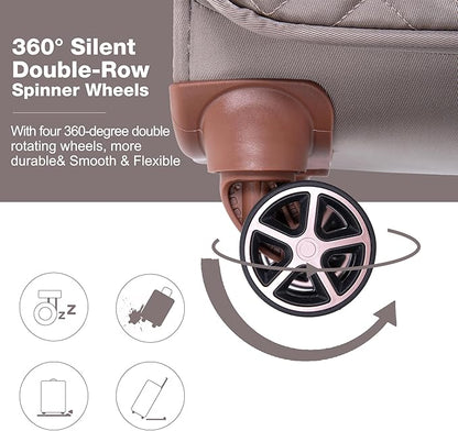 Travelhouse Luggage Set, Softside Suitcase 4-Piece (16/20/24/28), Expandable Lightweight Luggage Sets with Duffel Travel Bag,Suitcase with Double Spinner Wheels