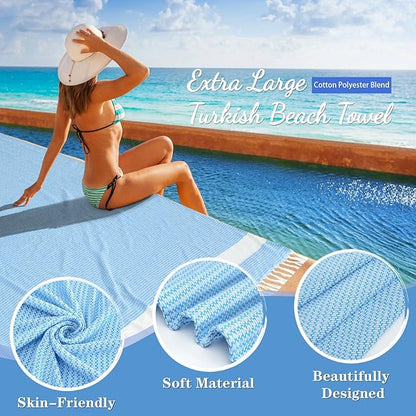 Genovega Oversized Giant Turkish Beach Towel Blanket Extra Large XXL Lightweight Quick Dry Sand Free Boho Throw Pool Cloud Sandrpoof Blankets Women Men Big Jumbo Wide 2 Person Size Dot Pinks