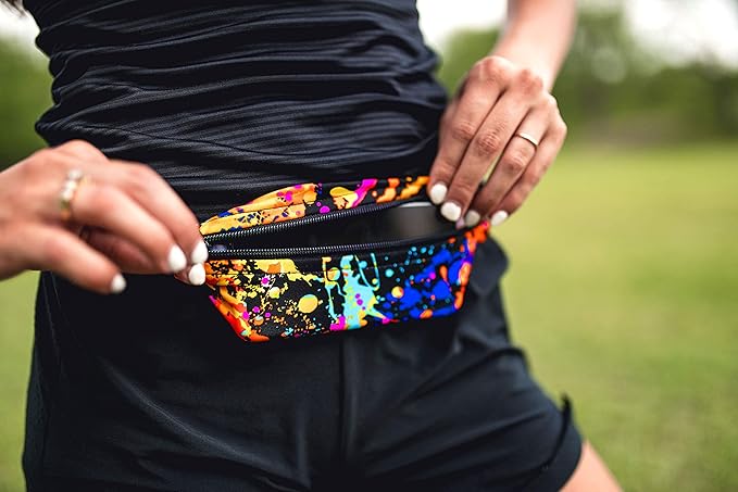 SPIbelt Running Belt for Women Men, Phone Holder for Running, Running Fanny Pack, Holder for Phone, Running Waist Pack, Adjustable Waist, [Fits All Phones]. Cloudy Grey with Black Zipper