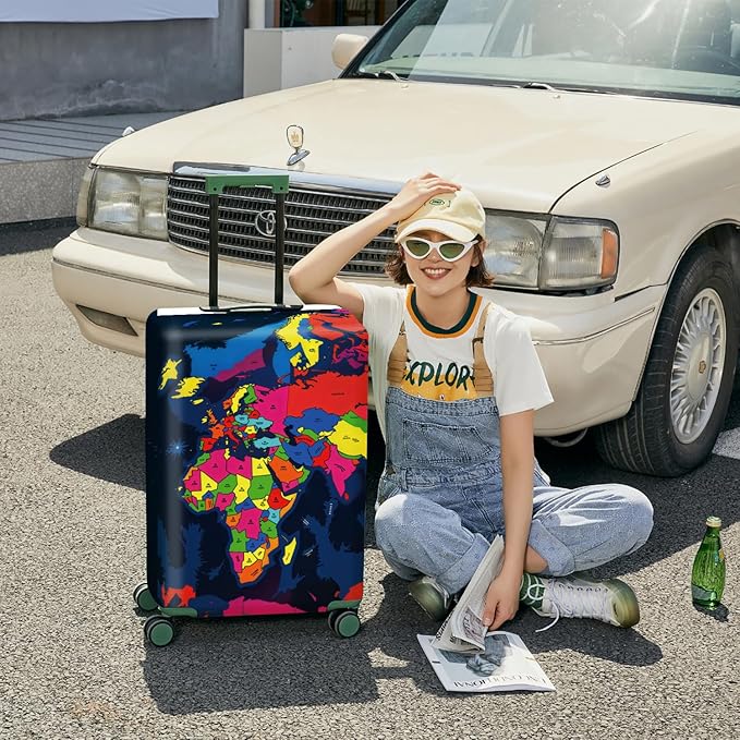 ANNA QUEEN Travel Luggage Cover Suitcase Protector Suitcase Cover Anti-Scratch,Stretchable Bag Cover Washable Durable Polyester with Elastic Hem with Zipper Closure
