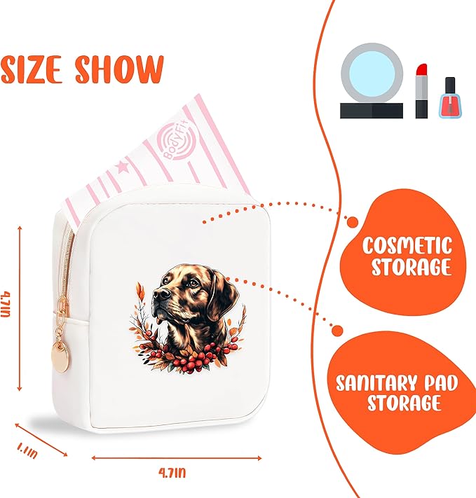 Labrador Mini Makeup Bag, Labrador Gift For Women Girls, Cute Portable Zipper Pouch Cosmetic Bag For Teen Girls Kids, Small Storage Bag For Sanitary Pad, Period napkin bag!