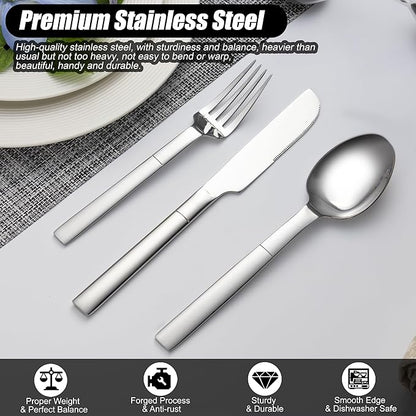 Silverware Set, 20-Piece Flatware Set for 4, Stainless Steel Cutlery Set Mirror Polished Cooking Utensils Set for Home and Kitchen, Dishwasher Safe