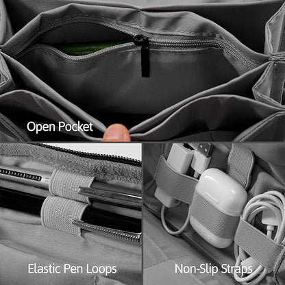 OrgaWise Electronics Organizer, Electronic Accessories Bag Travel Cable Organizer Three-Layer for iPad Mini, Kindle, Hard Drives, Cables, Chargers