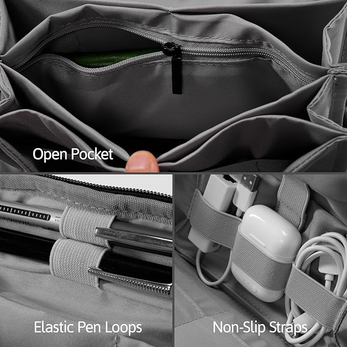 OrgaWise Electronics Organizer, Electronic Accessories Bag Travel Cable Organizer Three-Layer for iPad Mini, Kindle, Hard Drives, Cables, Chargers