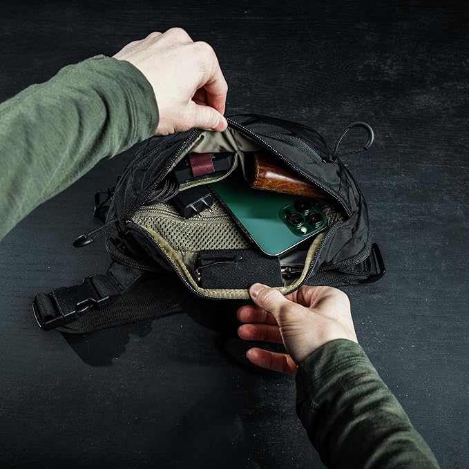 Eberlestock Bando Bag - Tactical Men's Fanny Pack w/Adjustable Waist Belt, Zippered Pockets, Compact Lightweight Belt Bag