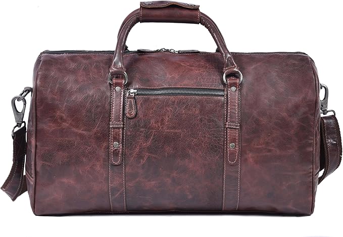 Leather Duffel Bag for Men & Women Travel, Weekend, Overnight, Gym Bag