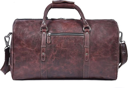 Leather Duffel Bag for Men & Women Travel, Weekend, Overnight, Gym Bag