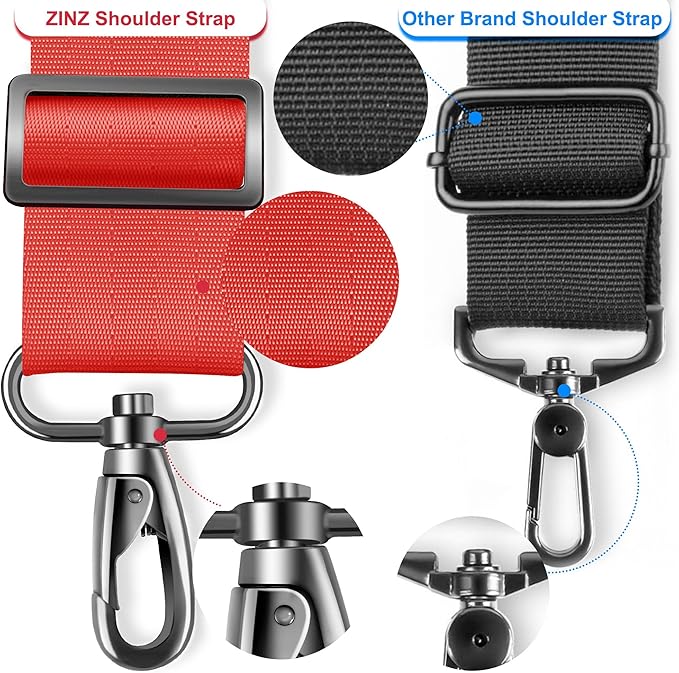 ZINZ 79.5" Universal Strap with Ultra-Thick Fixed Breathable Pad - Adjustable Heavy-Duty Shoulder Strap for Laptop, Crossbody, Luggage, Gym, Camera Bag and More - R01E01