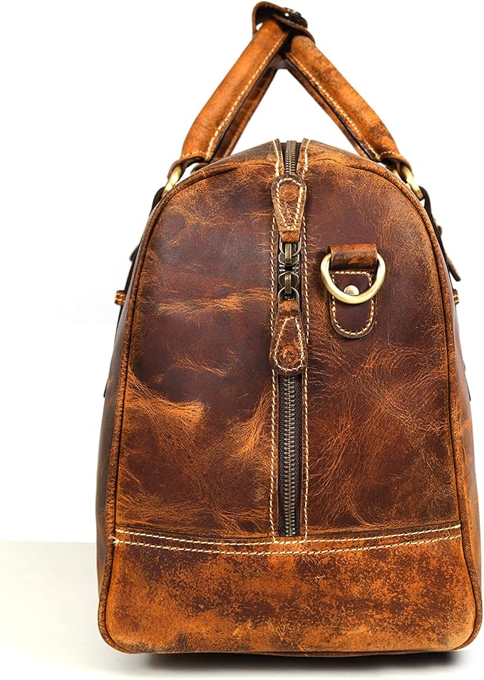 Leather Duffel Bag for Men & Women Travel, Weekend, Overnight, Gym Bag