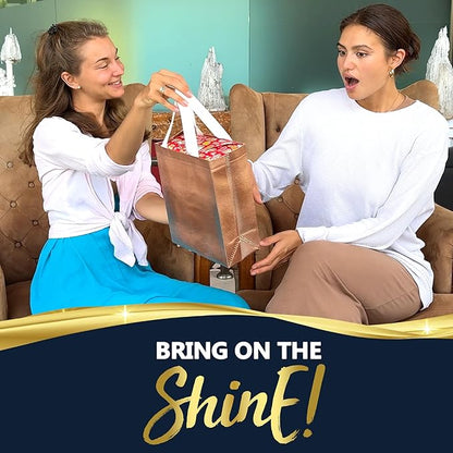 Nush Nush Set of 60 Rose Gold Gift Bags Bulk Medium Size - Reusable Bulk Gift Bags with Handles - Perfect Party Goodie Bag for Adults, Bachelorette Party Favors, Christmas, Events, Birthday - 8x4x10