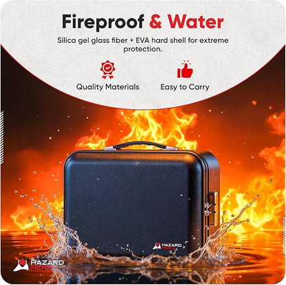 Fireproof Document Bag, 12 Multi Layer Important Document Organizer, Fireproof Bag Safe Storage Portable File Organizer with Lock, Waterproof Safe Organizer for Legal Files, Laptop, and More