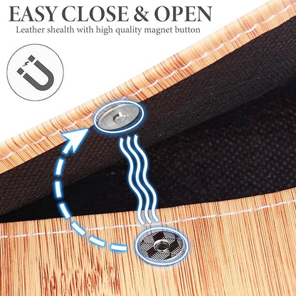 Pill Organizer,LIZIMANDU Weekly Travel Pill Case Box Medication Reminder Daily AM PM, Day Night 7 Compartments,for 4 Times A Day, 7 Days a Week-Includes Leather PU Carrying Case(1-Wood-Beige)