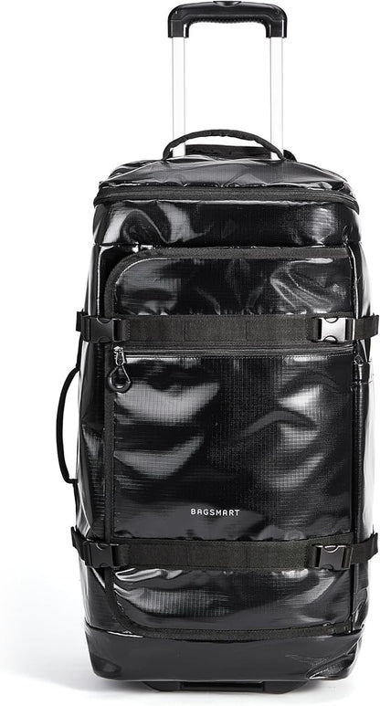 BAGSMART 70L Rolling Duffle Bag with Wheels, Large Travel Duffel Luggage Bag for Men, Water Repellent Heavy Duty for Travel Camp, Black