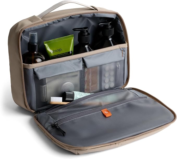 Bellroy Hanging Toiletry Kit Plus (8 Liter Travel Hanging Toiletry Bag) - Stone