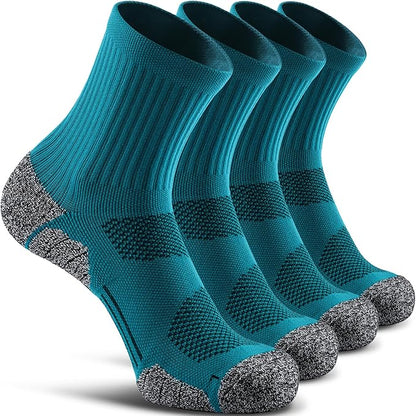 CWVLC Cushioned Compression Sport Quarter Socks for Men Women Youth