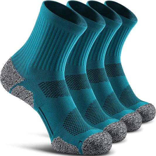 CWVLC Cushioned Compression Sport Quarter Socks for Men Women Youth