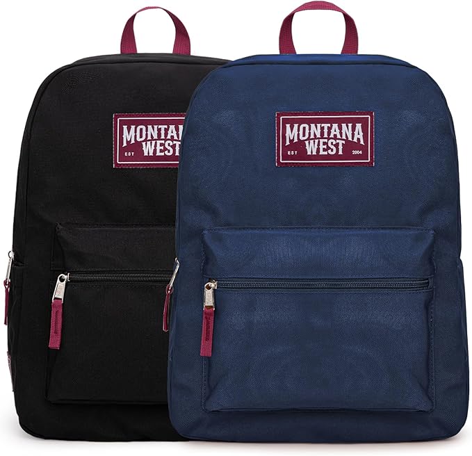 Montana West Backpack for Women Men 2 PCS Lightweight College Bookbags Casual Daypack Backpacks for Commute & Travel