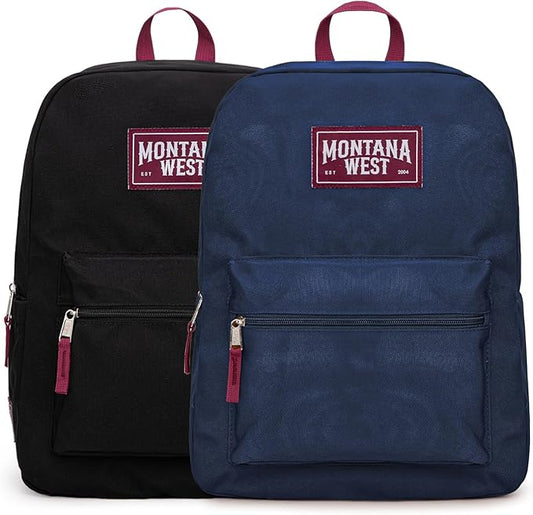 Montana West Backpack for Women Men 2 PCS Lightweight College Bookbags Casual Daypack Backpacks for Commute & Travel