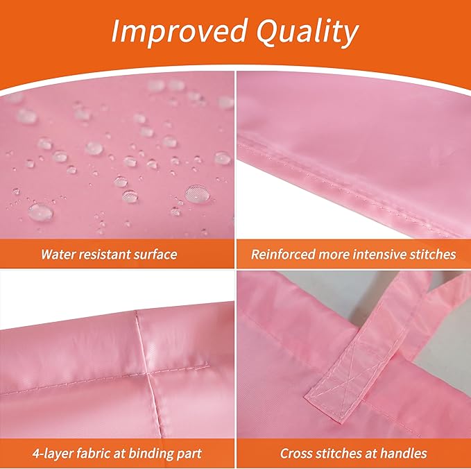 Polecasa Heavy Duty Large Laundry Bag with 130gsm Tear Resistant Fabric and Handles, Easy to Carry Durable Dirty Clothes Drawstring Bag, Perfect for College Dorm, Travel, 2 Pack 28”x36”, Pink