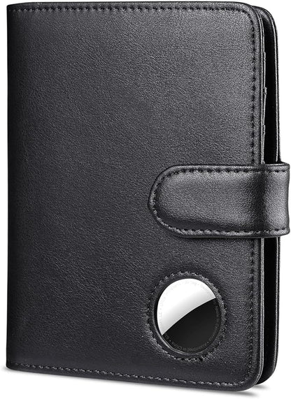 Passport Holder for Travel with AirTag Holder- Leather RFID Blocking Travel accessories with 5 Cards Slot&1ID Window,Magnetic Closure,Gift Box(Air Tag Not Included)