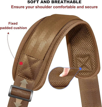 ZINZ 74" Shoulder Strap with Fixed Pad and Dual Balanced Buckles，Khaki