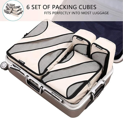 BAGAIL 6 Set Packing Cubes,Travel Luggage Packing Organizers
