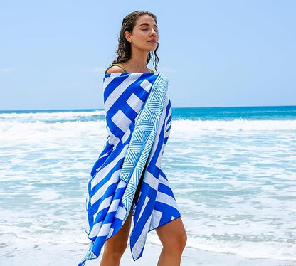 Elite Trend Quick Dry Towel Extra Large 78x35 Inch - Microfiber Beach Towel - Perfect for Beach, Travel, Swimming, Pool, Yoga, Hiking, Camping - Lightweight, Fast Drying, Compact for Adults (Maze)