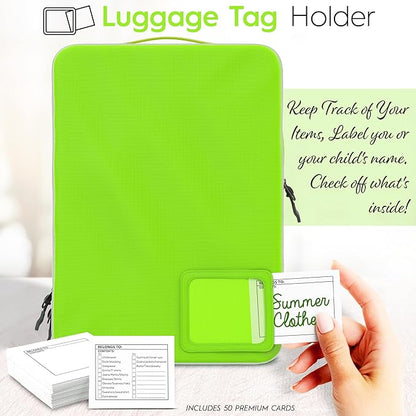 4-Piece Luxury Compression Packing Cubes & Bags for Travel – Maximize Space in Luggage with HybridMax Double-Capacity Design, 50 Luggage Tags, Patented Suitcase Organizer Bags, Lifetime Satisfaction