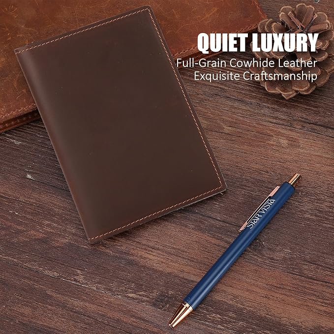 STAR VISTA Albatross Leather Travel Passport Holder, Minimalist Design, Full Grain Leather Case for Men and Women - Slim Passport Wallet, Bifold, RFID Blocking, with AirTag Holder