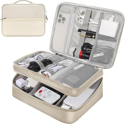 CILLA Electronic Organizer Travel Case, Travel Cord Organizer Case Portable Waterproof Cable Organizer Bag for Charger, Cord, USB, Power Bank, Earphone