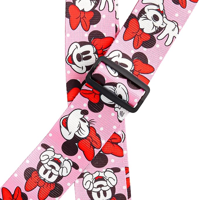 Disney Minnie Mouse Luggage Strap 2-Piece Set Officially Licensed, Adjustable Luggage Straps from 30'' to 72''