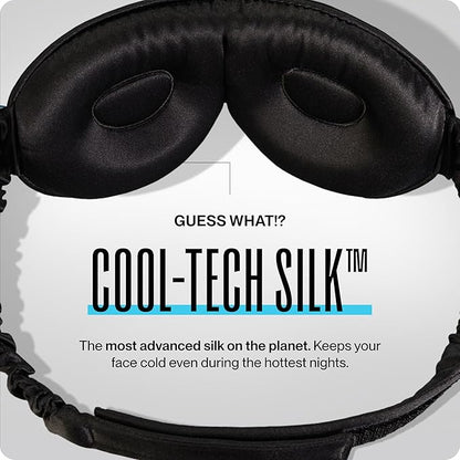 Dream Recovery The Luxe Mask - 3D Performance Silk Sleep Mask for Side Sleepers - 100% Light Blocking, Adjustable Eye Cover for Sleeping