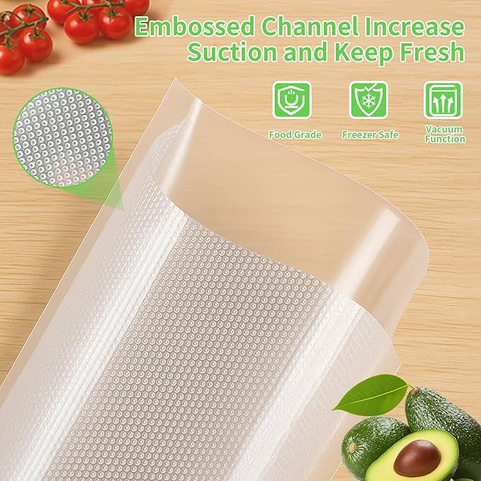 MakMeFre 100 Large Gallon Size 4mil 11.5" x 18.5" Vacuum Sealer Bags with BPA Free and Heavy Duty,Great for Food Storage Vaccume Sealer PreCut Bag
