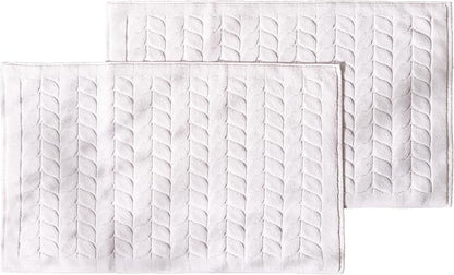 BAGNO MILANO Turkish Bath Towels, Soft Plush Jacquard Luxury Bath Towels, Quick Dry Towel Set (White, 2 Pcs Bathmat Set)