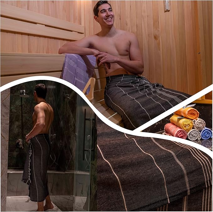 Turkish Beach Towel, Prewashed, 100% Cotton, Soft, Absorbent, Quick Dry, Sand Free Large Oversize Beach Towels for Bathroom Camping Yoga Gym Pool Travel Size 39x71 Inches (Black)