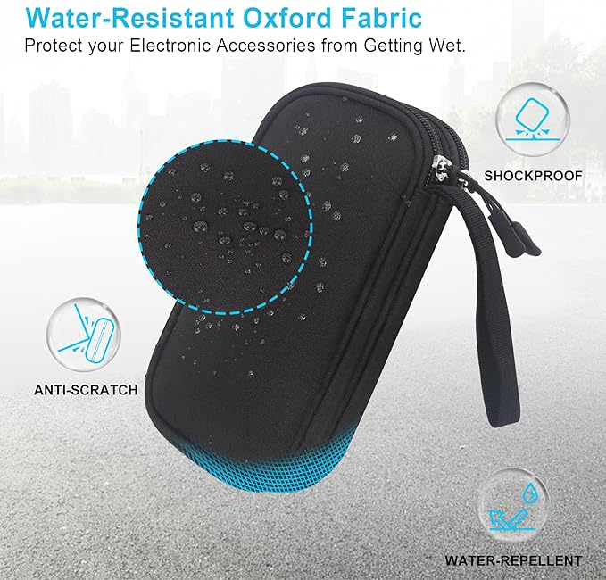 Lacdo USB Flash Drive Case Thumb Drive Holder Case Organizer Portable Electronic Accessories Storage Bag for SanDisk/SamData/Samsung USB Flash Drives Jump Drive Memory Stick, SD Card, Cable, Black