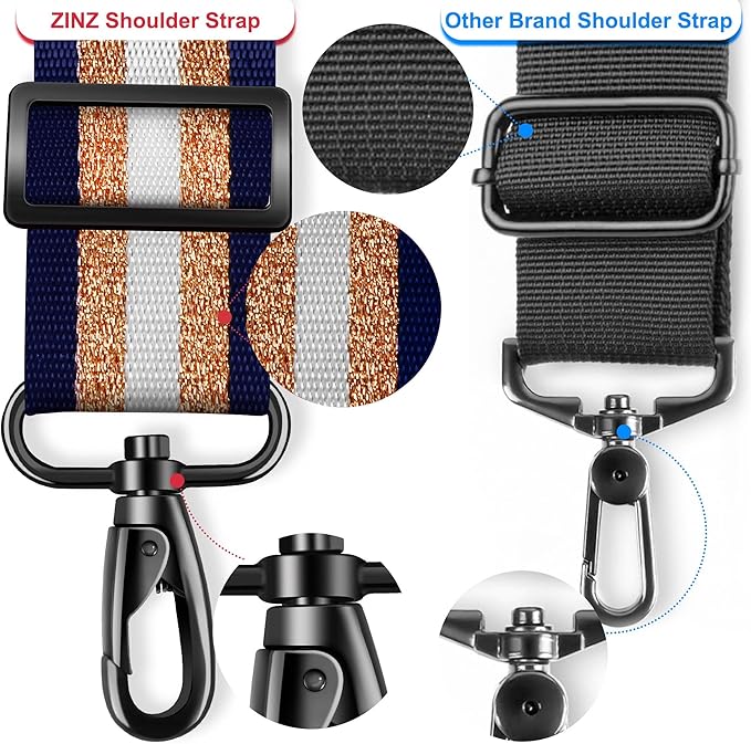 ZINZ 60" Universal Bag Strap with Ultra-thick Fixed Breathable Pad Adjustable Heavy-duty Shoulder Strap for Laptop bag Crossbody Luggage Gym Bag Camera Bag and more -TH01B06