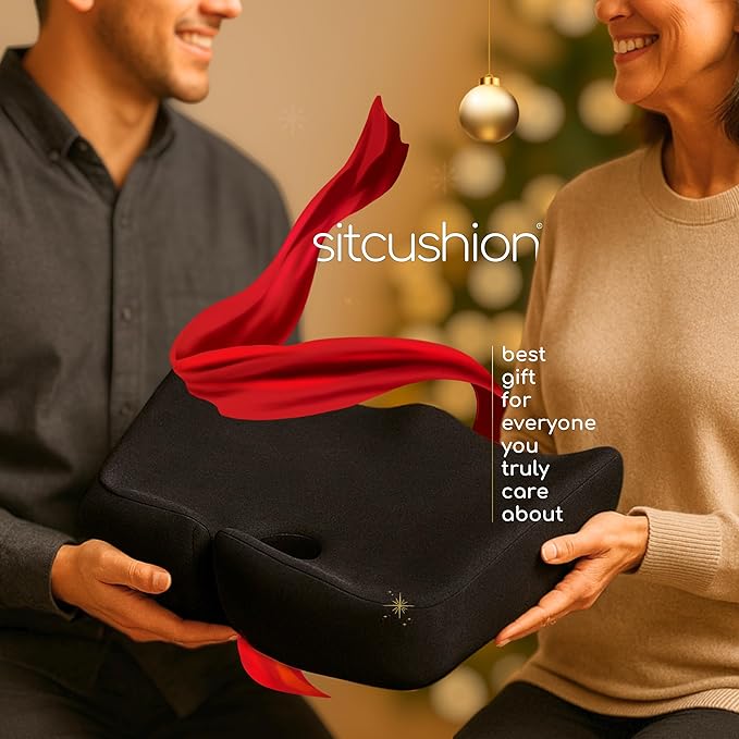 X Large Seat Cushions for Office Chairs, Car & Truck. Gaming Chair Seat Cushion and Sciatica Pain Relief Pillow for Back Pain. Orthopedic Coccyx Cushion for Tailbone Pain Relief (Original Black)