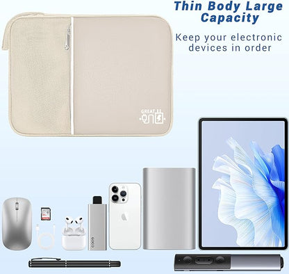 Electronics Organizer,Travel Cord Organizer Pouch, Portable Cable Organizer Bags, Waterproof Electronic Accessories Storage Case for Cables, Cords, Charger, Phone (Single Layer-Large-Beige)