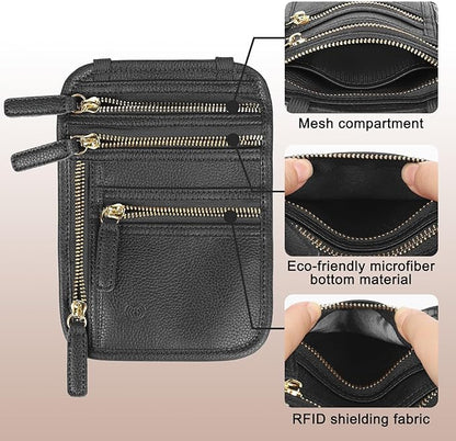 Sizobi Neck Wallet for Traveling Women Men, RFID Blocking Leather Passport Holder Pouch, Family Document Organizer Passport Wallets,International Travel Must Haves Travel Accessories