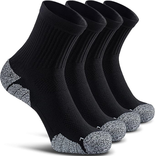 CWVLC Cushioned Compression Sport Quarter Socks for Men Women Youth