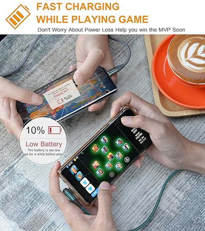 sweguard USB Type C Charger Cable Right Angle [2-Pack,6.6FT] 3.1A Nylon Braided Cord for iPhone 17 16 15 Pro Max Plus iPhone Air Samsung Galaxy S25 S24 S23 S22 S21 S20 Note 20 A15 Flip Pixel LG Moto