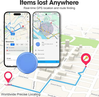 Air Tracker Tags-4 Pack Android or iOS, Apple & Android Tracker Tags, Bluetooth Tracker Smart Tag Works with Apple Find My and Google'S Find Hub App, Key Locator (Blue)